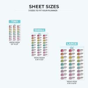 Study Day Planner Stickers, 3 Sizes with Tiny, Small, and Large, Removable-KHDStickers-