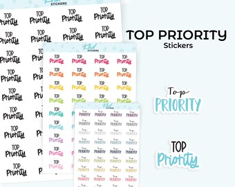 Top Priority Planner Stickers, 3 Sizes, Removable