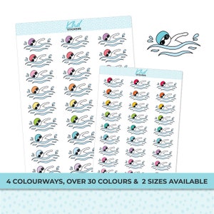 Swimming Stickers, Planner Stickers, Two Sizes, Removable