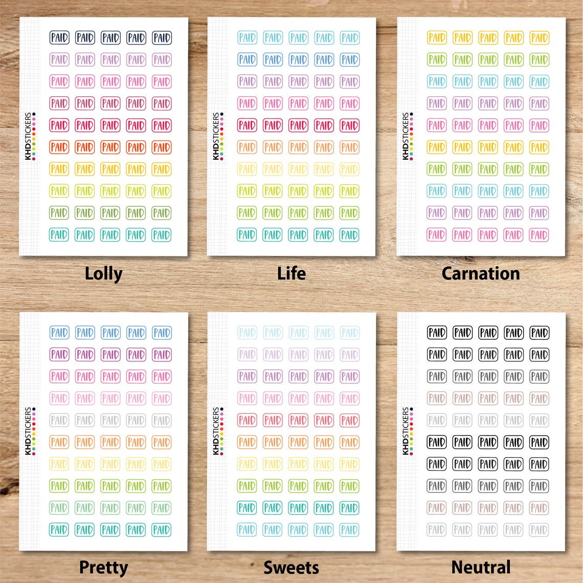Paid Stickers Planner Stickers Repositionable to suit Etsy