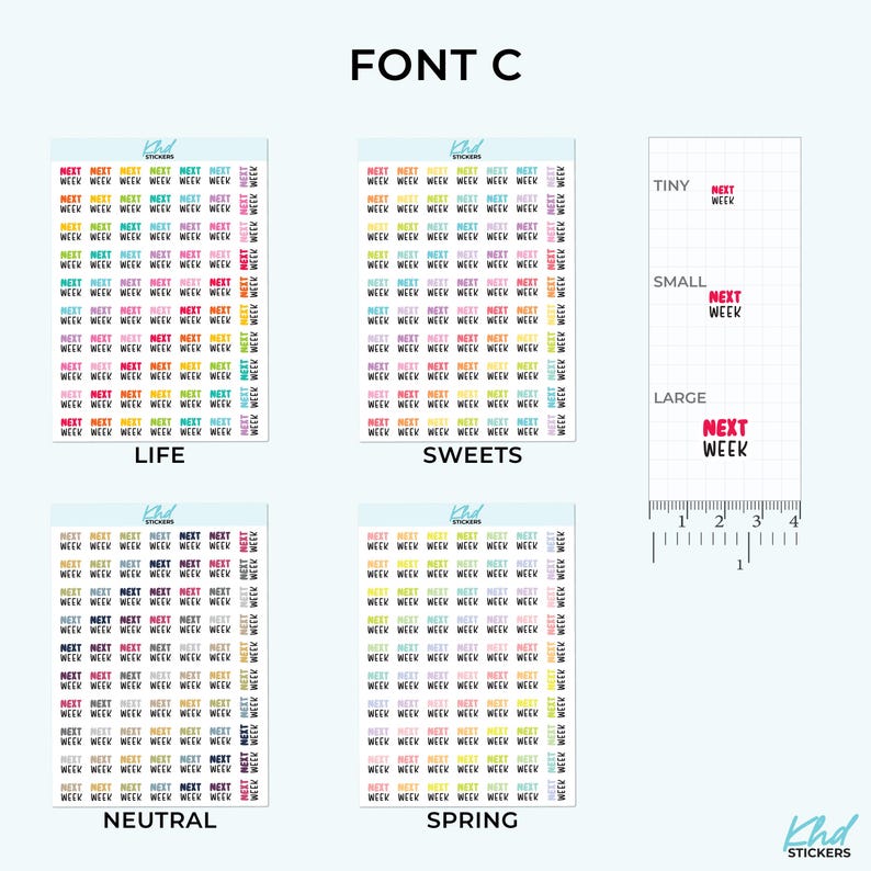 Next Week Planner Stickers, 3 Sizes with Tiny, Small, and Large, Removable-KHDStickers-