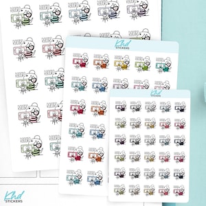 Planner Girl Leona Record Video, Planner Stickers, 3 sizes including tiny, Removable