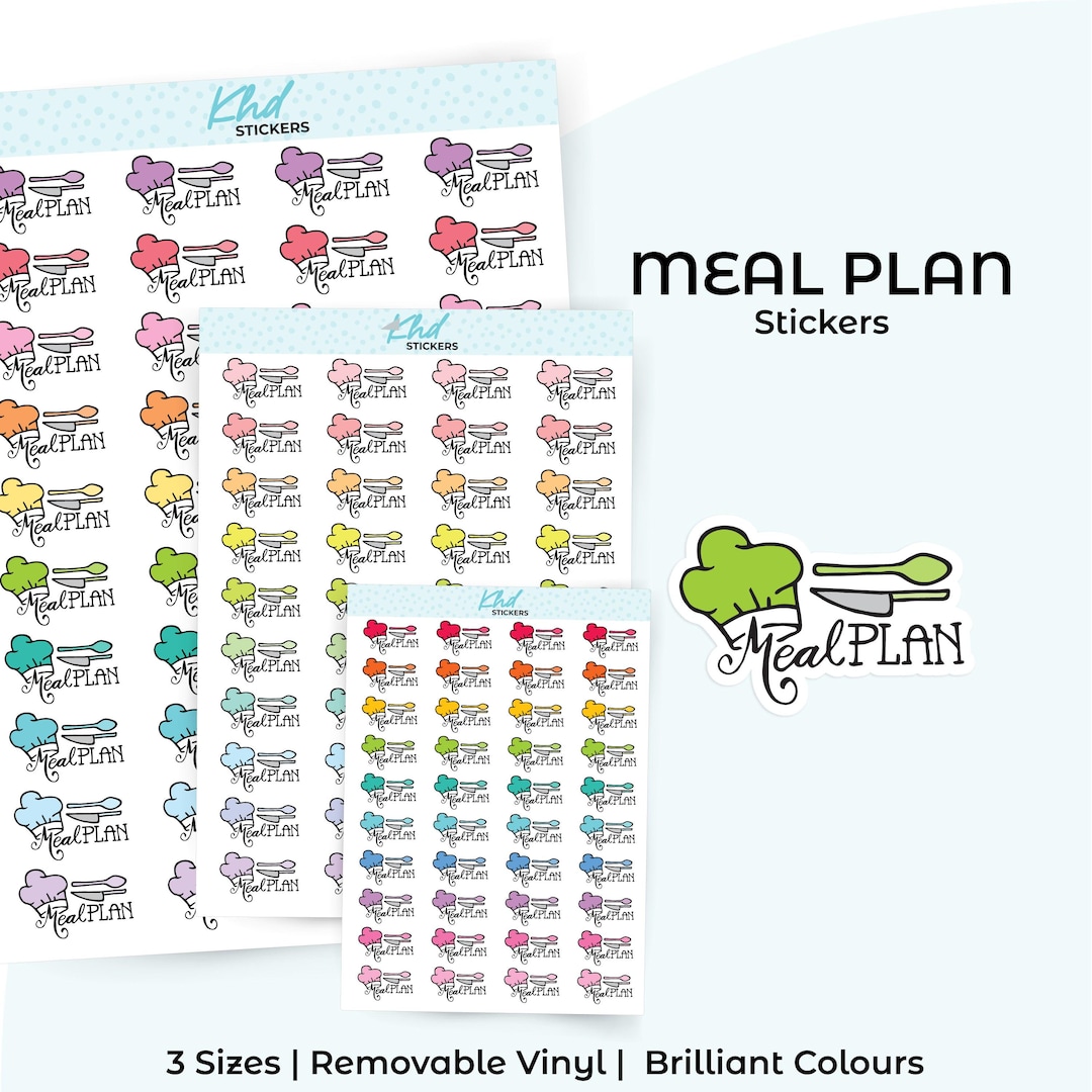 Meal Plan Planner Stickers, 3 Sizes, Removable - Etsy