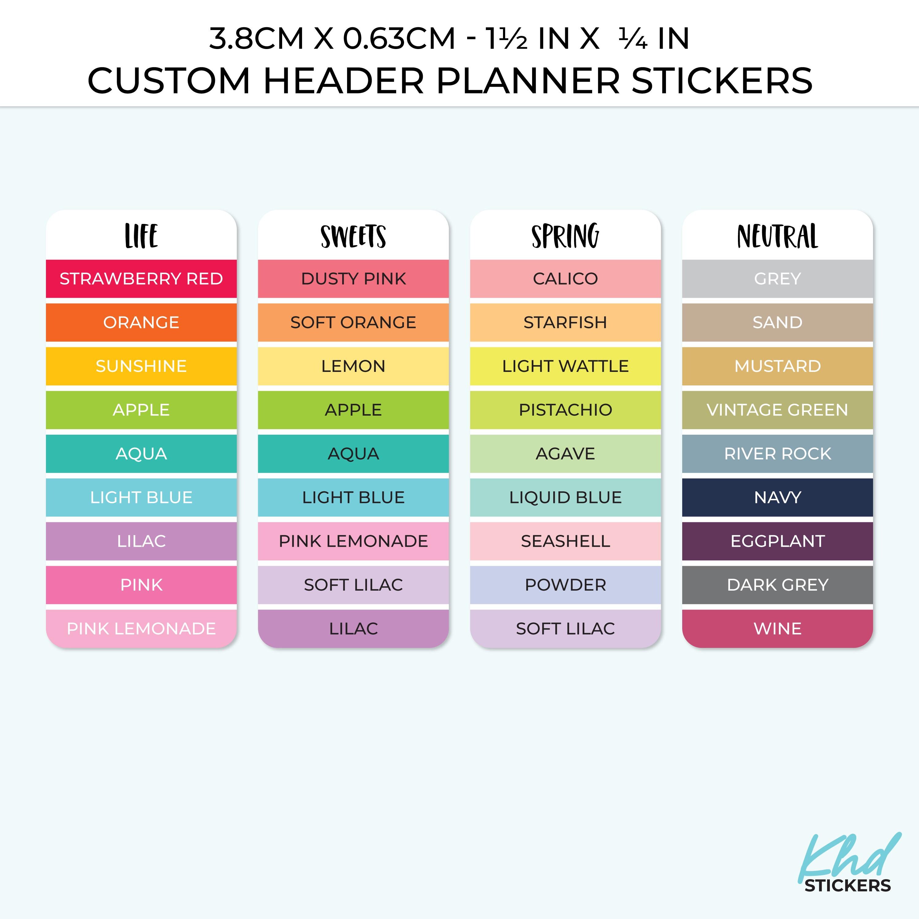 Sticker Header System Custom Header Stickers, 1.5