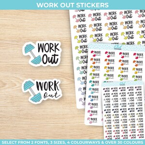 Work Out Planner Stickers, drei Größen, einschließlich winziger, abnehmbarer