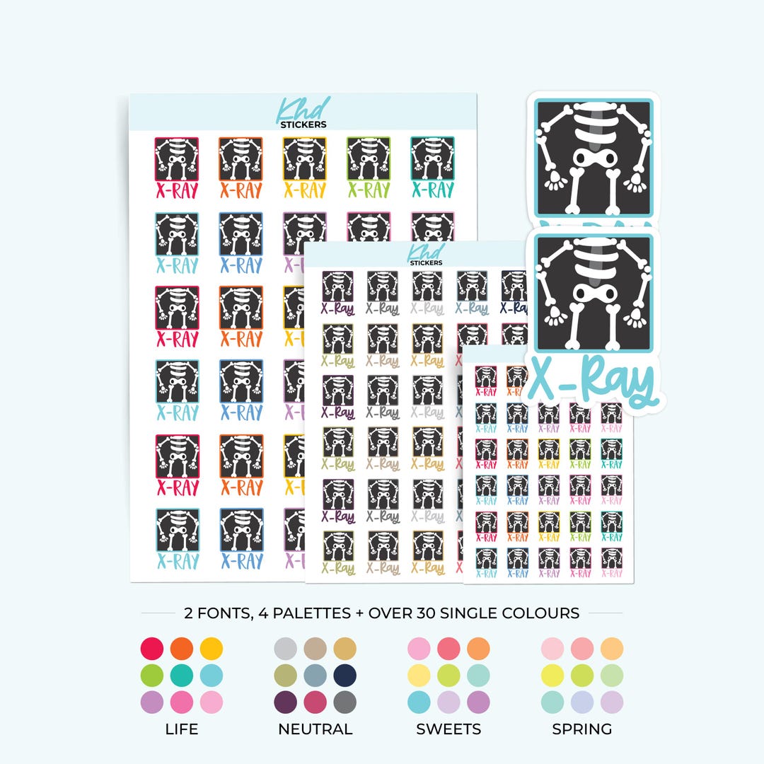 X-ray Planner Stickers, 3 Sizes, Removable - Etsy