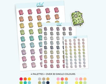 Book of Spells Planner Stickers, 3 Sizes with Tiny, Small, and Large, Removable