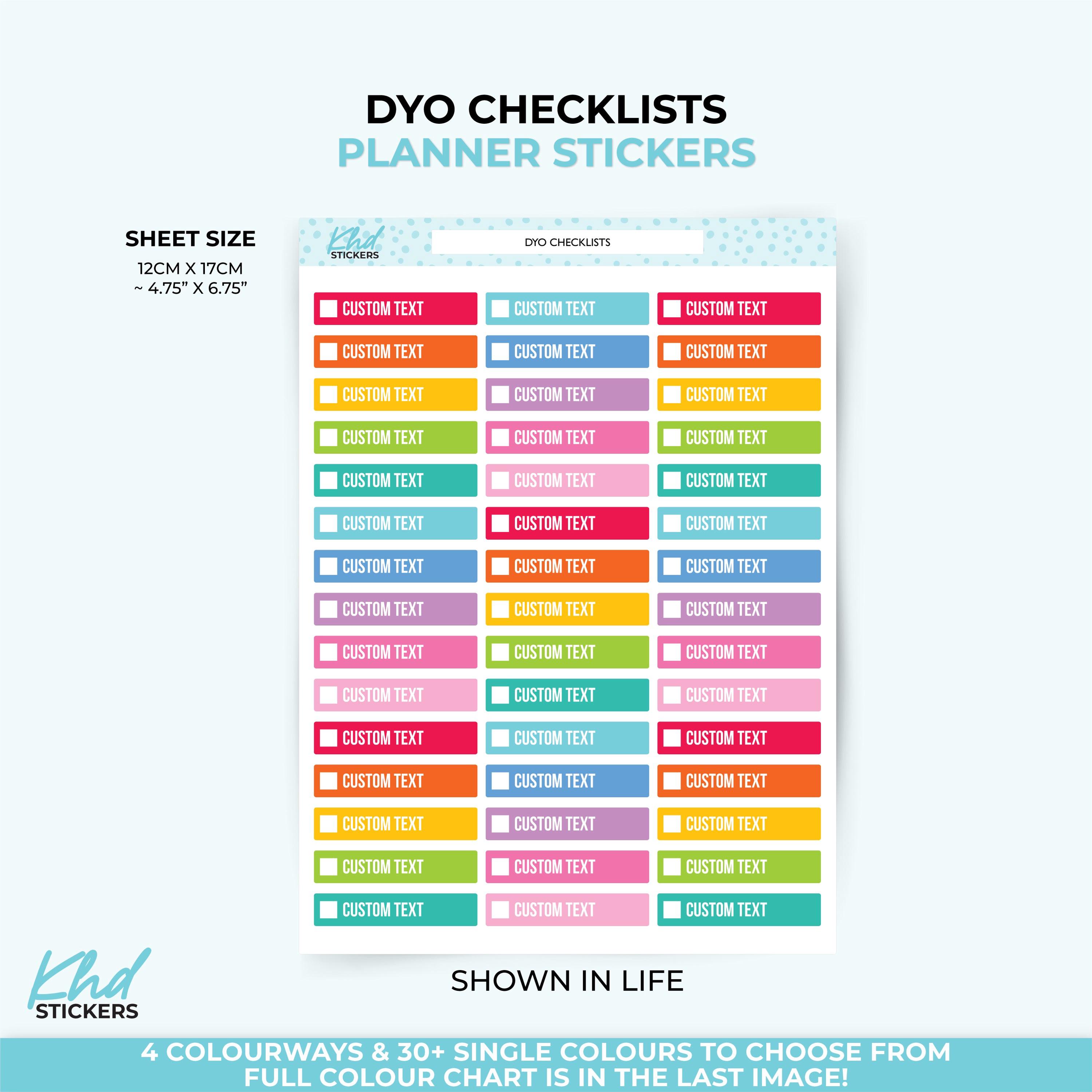 Design Your Own, Check Box Labels, Customised & Personalised Planner ...