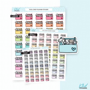 Stickers pour agendas pour coffre à outils, amovibles en trois tailles