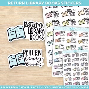 Stickers pour agenda de retour de bibliothèque, trois tailles, y compris le petit format, amovibles