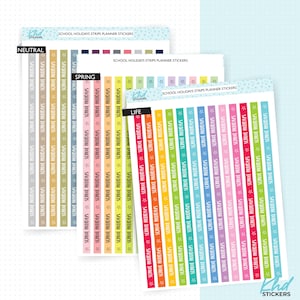 Schulferien Washi Strips, Planer Sticker, wieder ablösbar.
