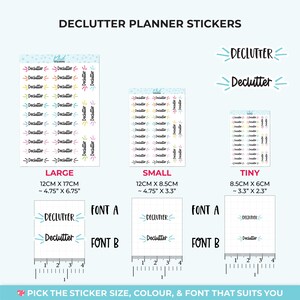 Declutter Planner Stickers, Three Sizes Including Tiny, Removable - Etsy