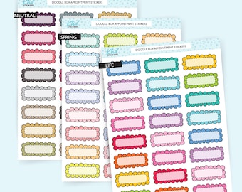 Doodle Box Appointment Stickers, Planner Stickers, Removable Vinyl