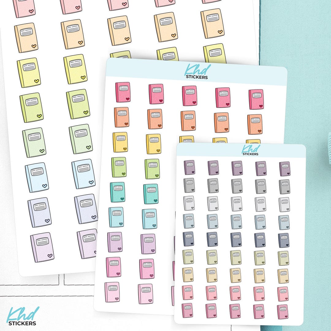 Composition Notebook Planner Stickers, 3 Sizes With Tiny, Small, and ...