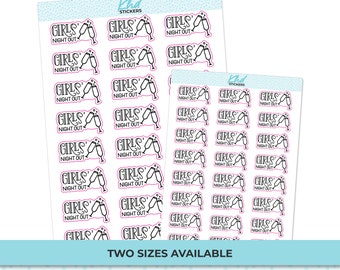 Girls Night Out Planner Stickers, Two Size and Font Options, Removable