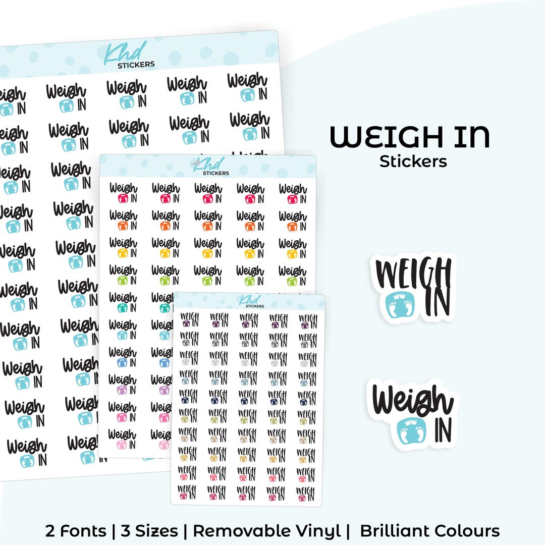Weigh in Planner Stickers, Three Sizes Including Tiny, Removable - Etsy