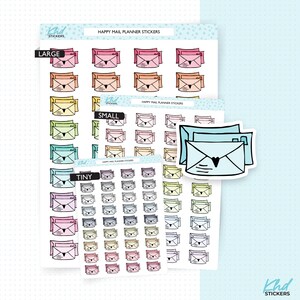 Happy Mail Planner Stickers, drei Größen, einschließlich winziger, abnehmbarer