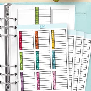 Notebook Style Functional Boxes, Planner Stickers, Removable