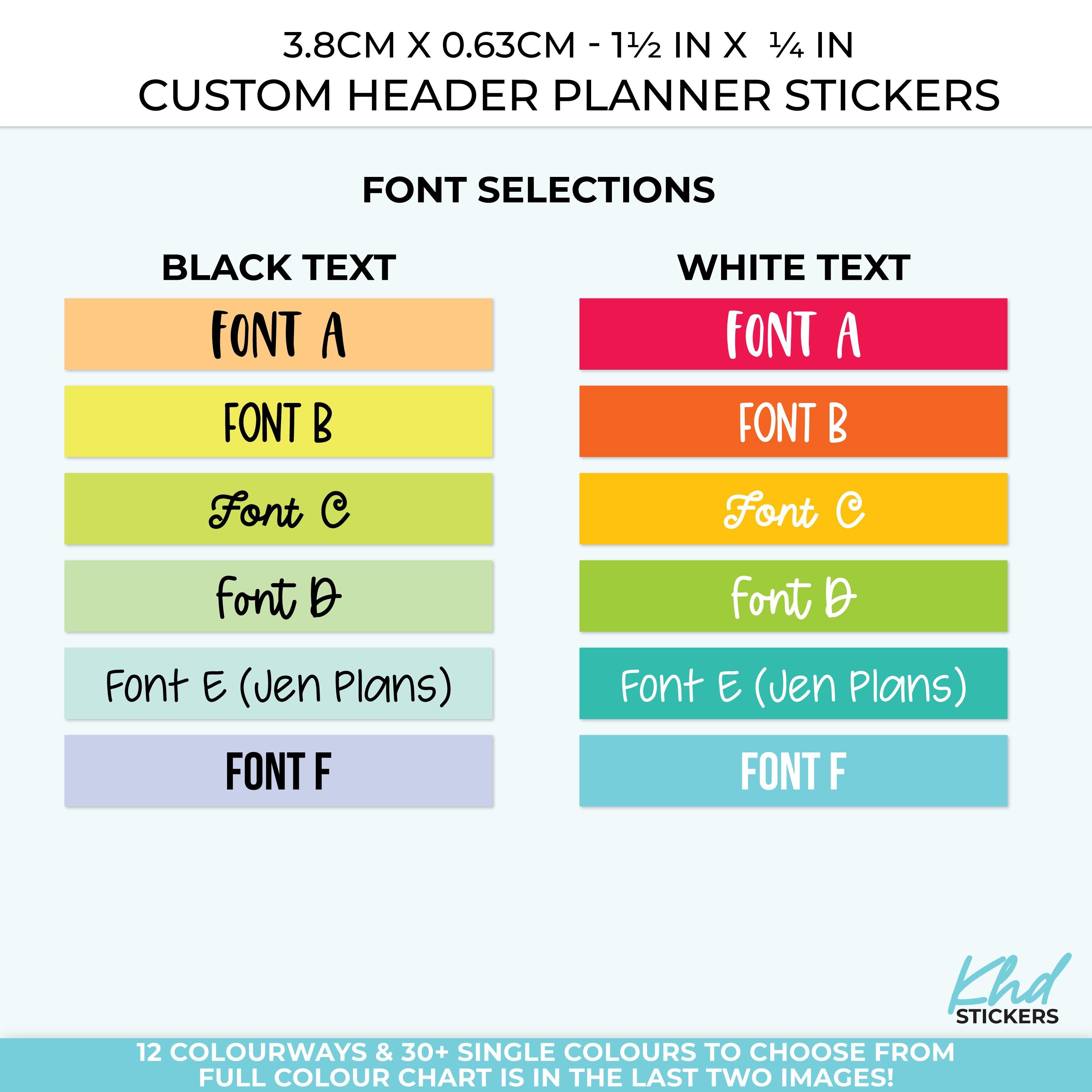 Sticker Header System Custom Header Stickers, 1.5