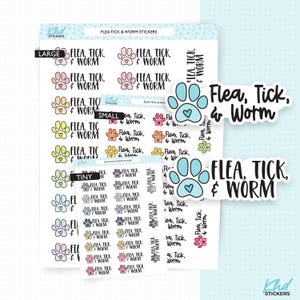 Stickers anti-puces et vers, trois tailles, dont une minuscule, amovibles