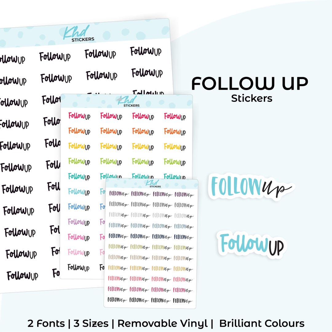 Sticker Follow Please Follow up Planner Stickers, 3 Sizes, Removable - Etsy Canada