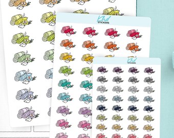 Meditation / Exercise / Yoga Mat Planner Stickers, 3 Sizes with Tiny, Small, and Large, Removable