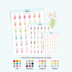 Decorative Flower Vase Planner Stickers, 3 Sizes, Removable-KHDStickers-