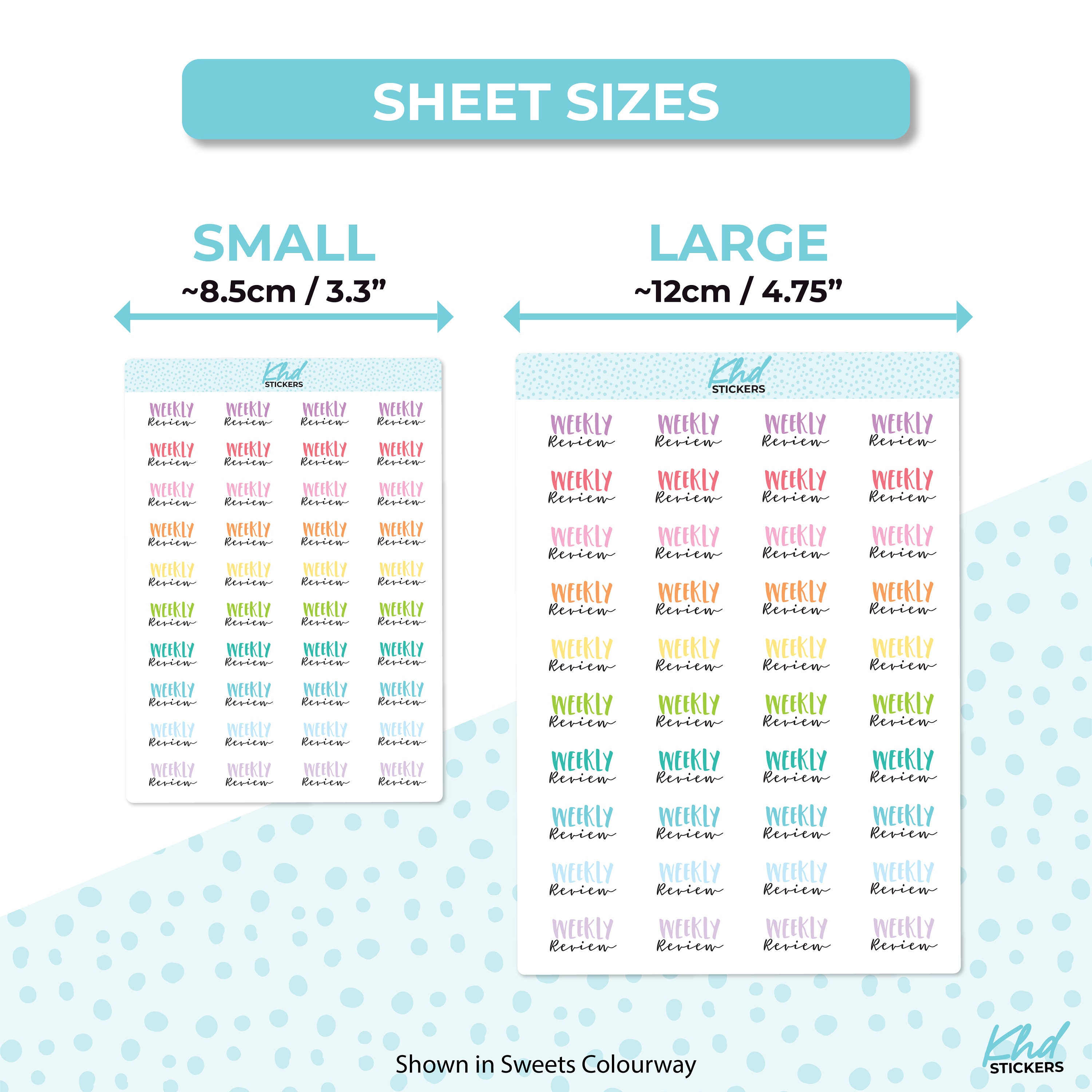 Monthly Review Stickers, Planner Stickers, Two Size and Font