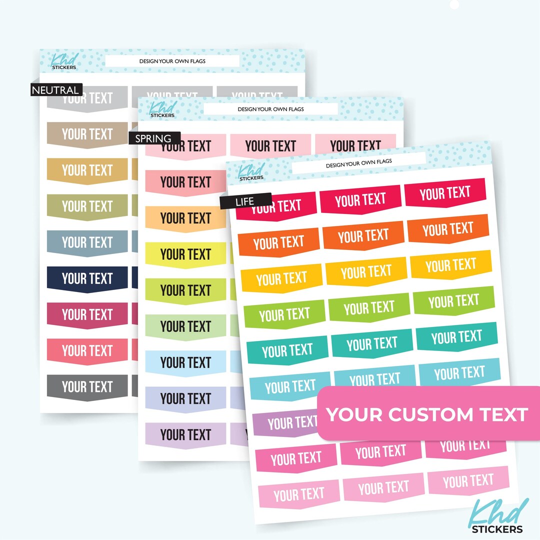 Tittle Header Sticker Design Your Own, Header Flag Stickers, Planner Stickers, Removable - Etsy