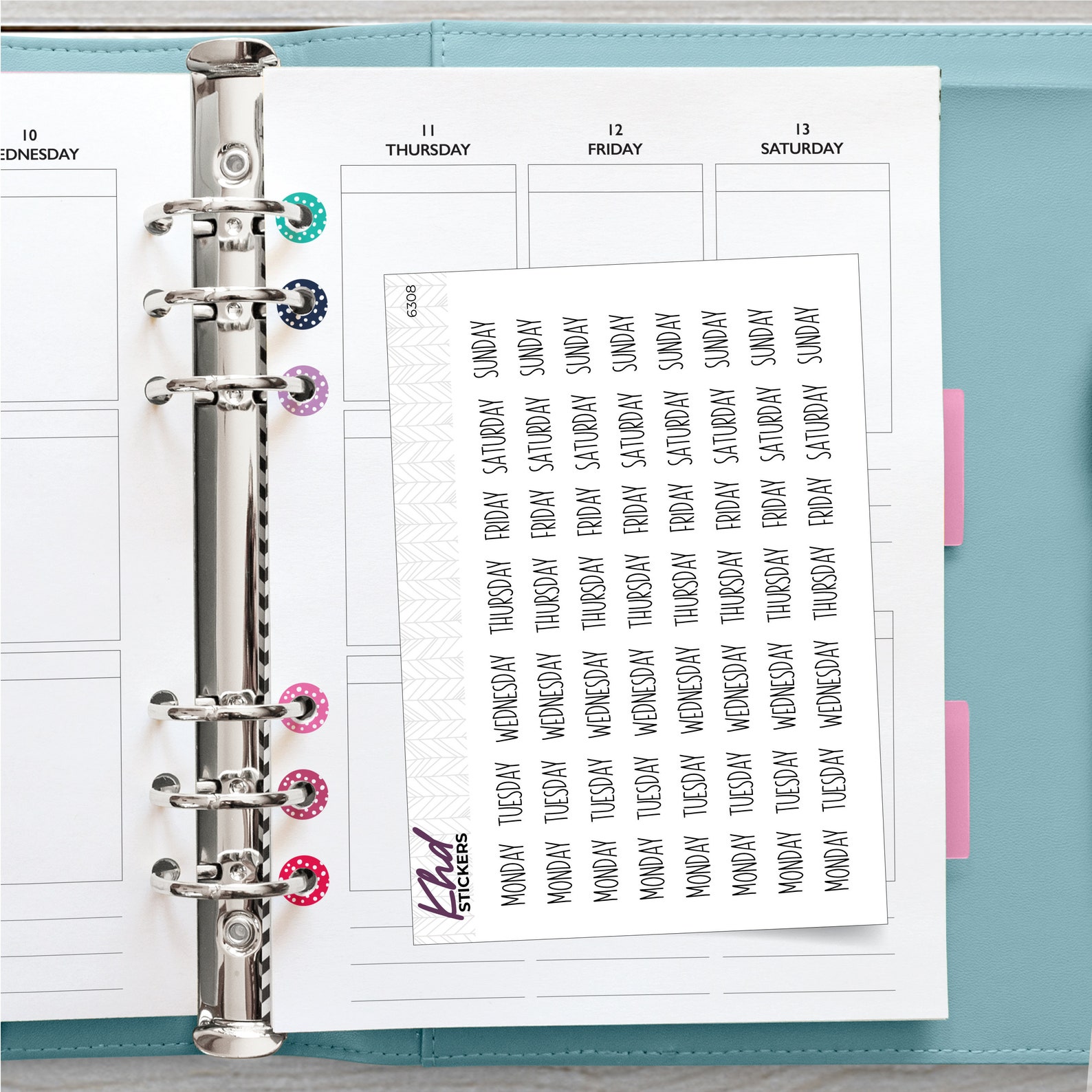 Days of The Week Stickers Planner Stickers Removable | Etsy