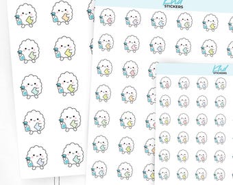 Scallop Cleaning Day Planner Stickers