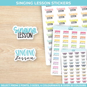 Singing Lesson Planner Stickers, drei Größen, einschließlich winzig, wieder ablösbar