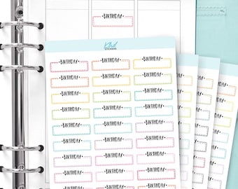Birthday Boxes Stickers, Planner Stickers, Removable