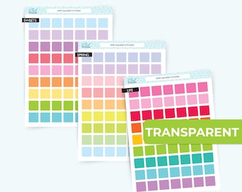 Clear Square Planner Stickers: Transparent Vinyl, 10mm