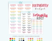 Fortnightly Budget Script Planner Stickers