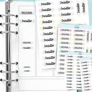 Declutter Planner Stickers, Three Sizes Including Tiny, Removable - Etsy