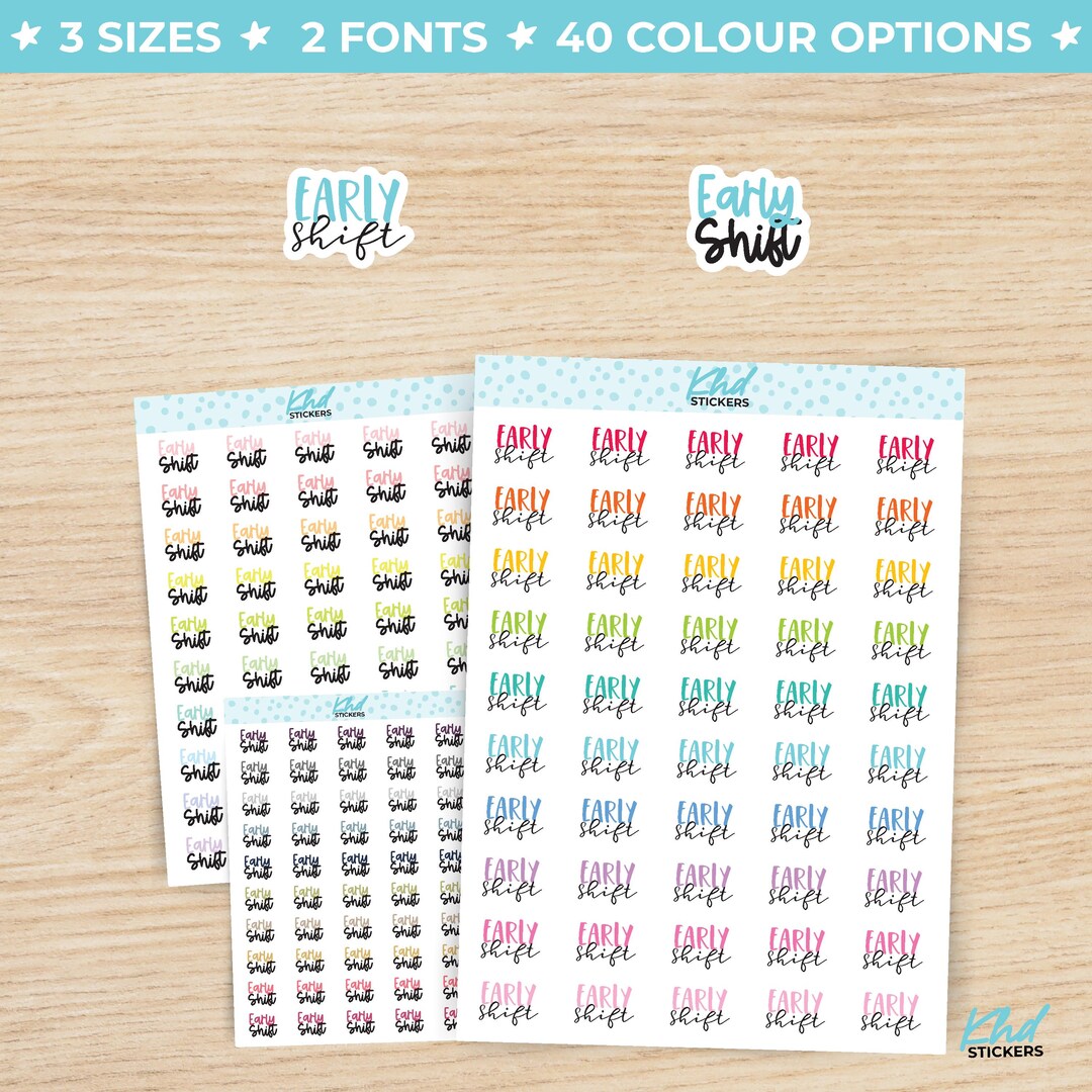 Early Shift Planner Stickers, Three Sizes Including Tiny, Removable - Etsy