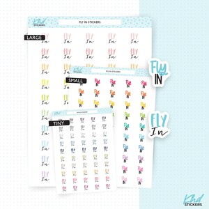 Stickers pour agenda Fly In, 3 tailles, y compris le petit format, amovibles