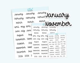 Months of the Year – Script Stickers for Planners, Planner Stickers