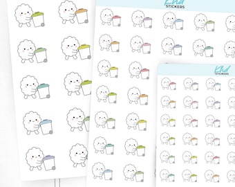 Scallop Bins Out Planner Stickers