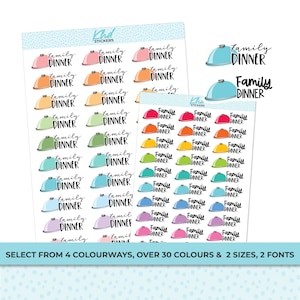 Family Dinner Stickers, Planner Stickers, Removable