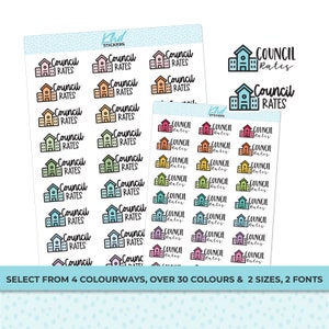 Council Rates Stickers, Planner Stickers, Removable