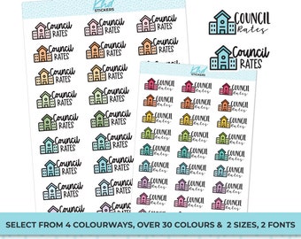 Council Rates Stickers, Planner Stickers, Removable