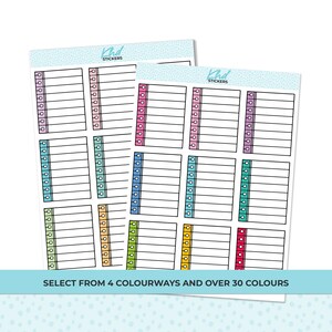 Notebook Style Functional Boxes, Planner Stickers, Removable