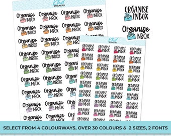 Organise Inbox Planner Stickers, Planner Stickers, Removable