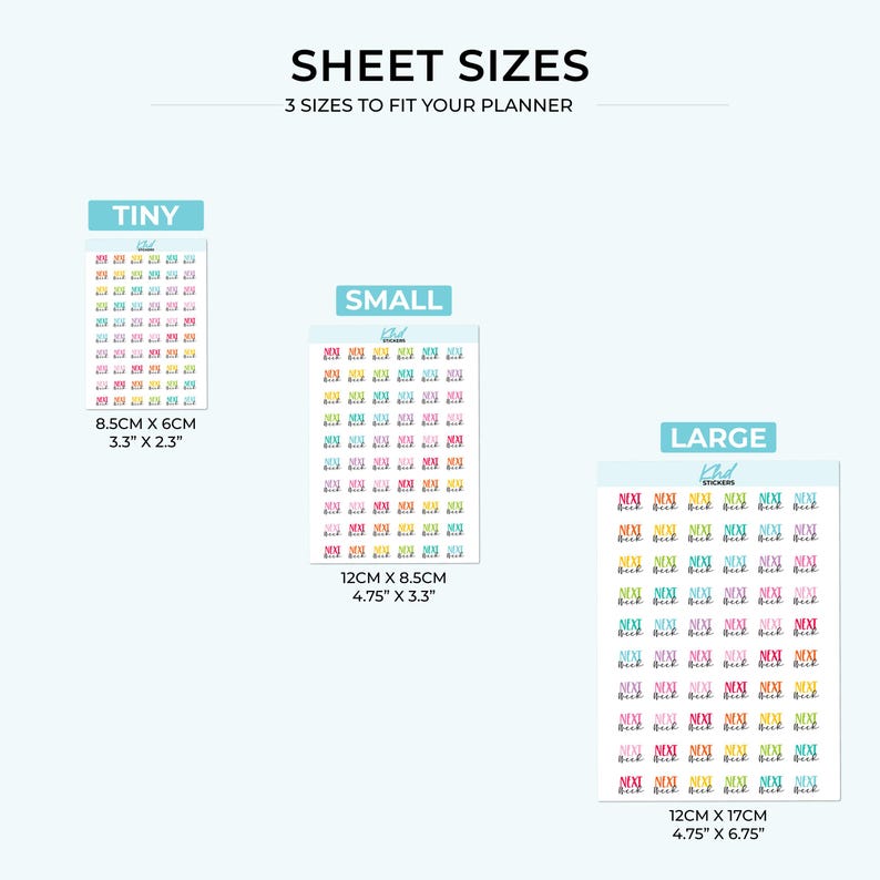 Next Week Planner Stickers, 3 Sizes with Tiny, Small, and Large, Removable-KHDStickers-