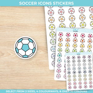 Fußball-Icon Planner Sticker, drei Größen, einschließlich winziger, abnehmbarer Sticker