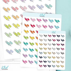 GLP-1 pictogrammen plannerstickers, premium verwijderbare stickers