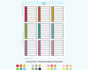 Notebook Style Functional Boxes, Planner Stickers, Removable