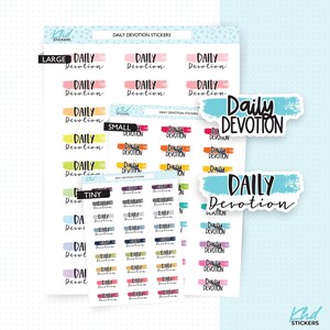 Planificateur d'autocollants Daily Devotion, trois tailles, dont une minuscule, amovibles